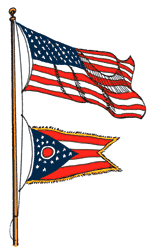 US Flag and Ohio Flag on same poll